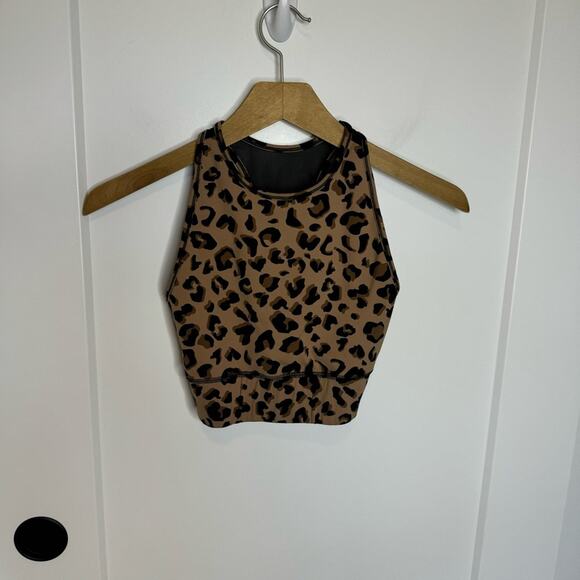 IVL Into The Wild Cheetah Print Crop Mesh Sports Bra Tank Size 4 - Picture 2 of 5
